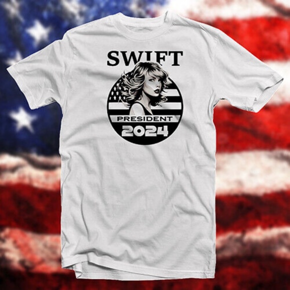 Taylor Swift 2024 COTTON T-SHIRT Vote Democracy Satire Parody - Picture 1 of 1